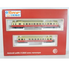 ROCO AUTORAIL UNIFIE X 2800 + REMORQUE EN COFFRET REF 43009
