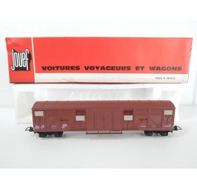 JOUEF WAGON COUVERT A BOGIES TYPE GAS HO EN BOITE ROUGE 6531