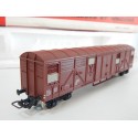 JOUEF WAGON COUVERT A BOGIES TYPE GAS HO EN BOITE ROUGE 6531