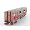 JOUEF WAGON COUVERT A BOGIES TYPE GAS ESSIEUX BRUNIES HO SANS BOITE