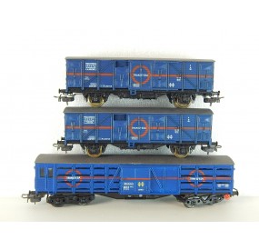 ELECTROTREN LOT DE 3 WAGONS COUVERT TRANSFESA SANS BOITE HO
