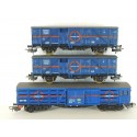 ELECTROTREN LOT DE 3 WAGONS COUVERT TRANSFESA SANS BOITE HO