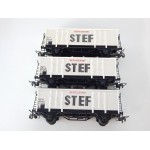 HORNBY LOT 3 WAGONS COUVERT A ESSIEUX STEF FRIGORIFIQUE HO SANS BOITE
