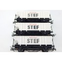 HORNBY LOT 3 WAGONS COUVERT A ESSIEUX STEF FRIGORIFIQUE HO SANS BOITE